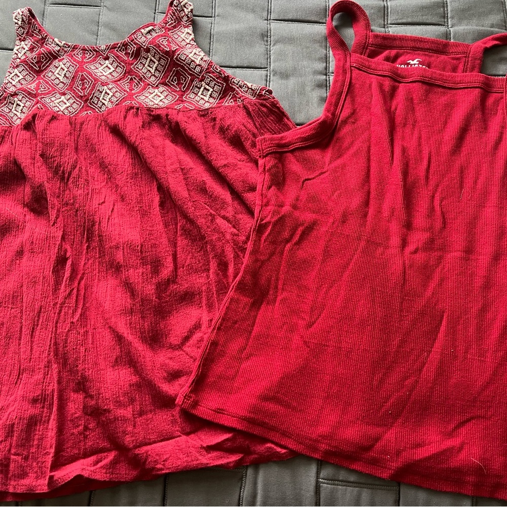 Abercrombie & Fitch Red Tank Tops xs & L